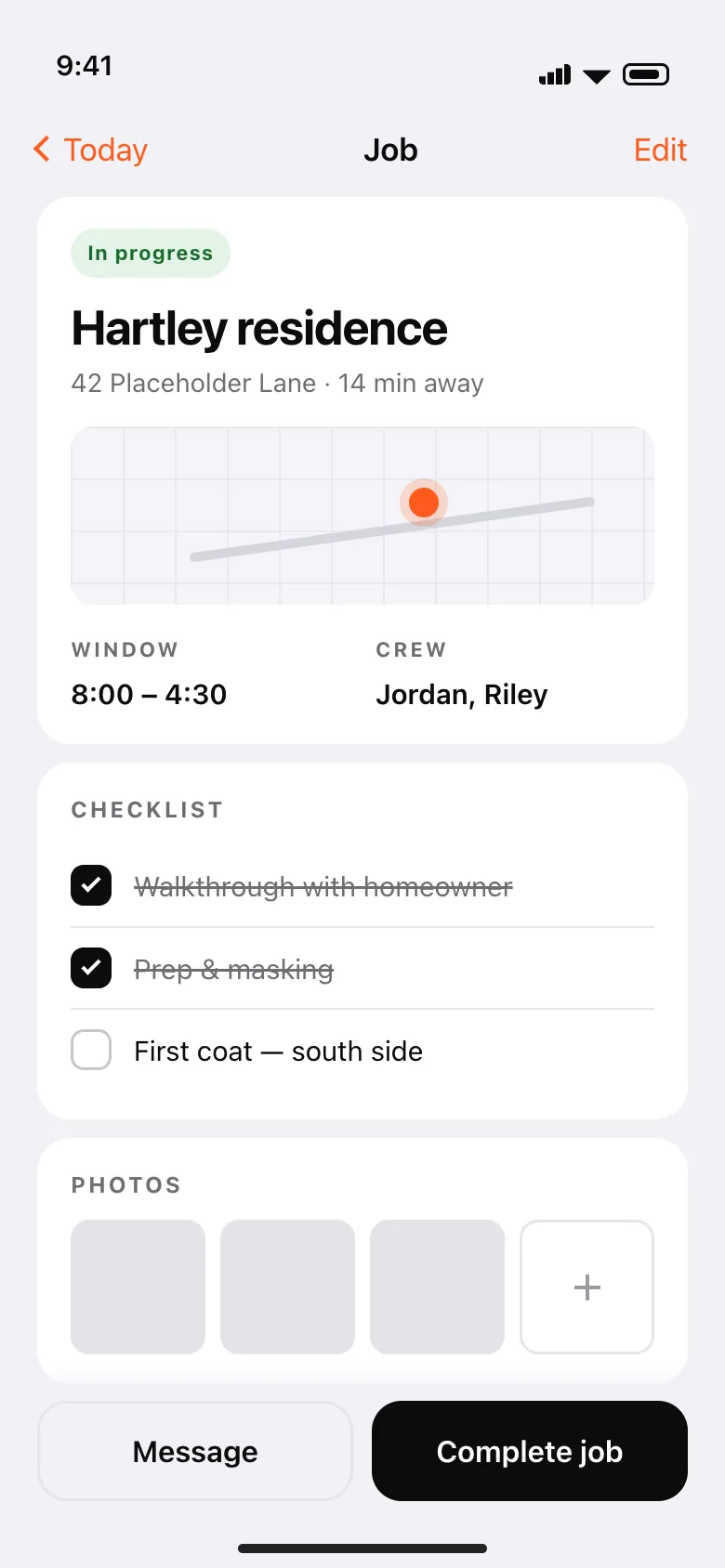 Sidework concept — Job detail
