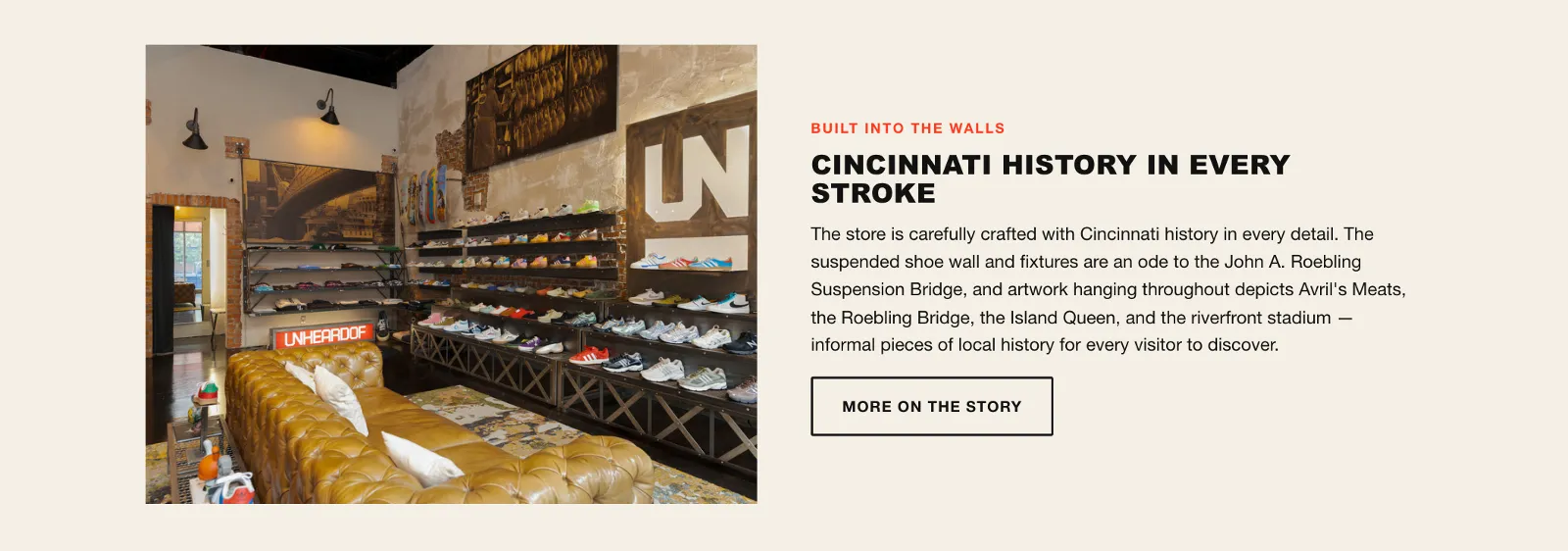 Unheardof Brand concept — homepage story section