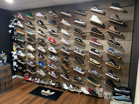 Footwear display shelves at Blacklist